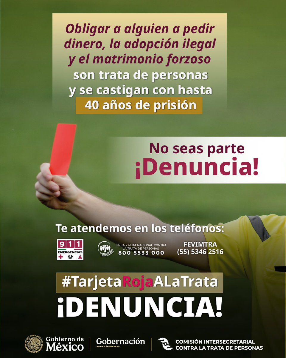 Suburbanos's tweet photo. #TarjetaRojaALaTrata https://t.co/NoxcJcuRzq