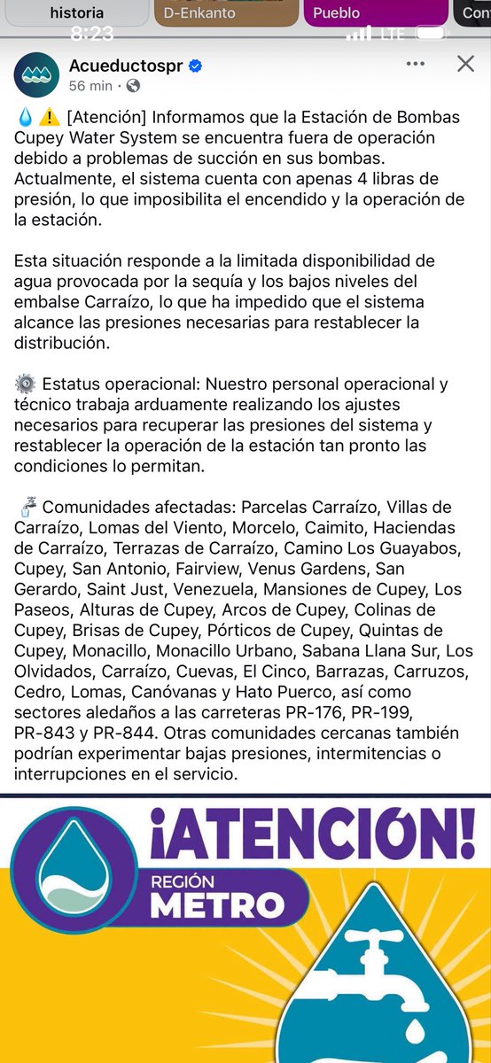 jannfel15's tweet photo. @Jenniffer @lafortalezadepr Mientras tanto seguimos víctimas de la ineptitud de @AcueductosPR desde la mañana del sábado sin agua de cara a un racionamiento @POTUS45 @JohnMoralesTV @trschatz51 @Miguel_Romero_ @cnnbrk @CNN @cnni 🆘🆘🆘🆘🆘🆘nos están matando. https://t.co/bieaNbzfwS
