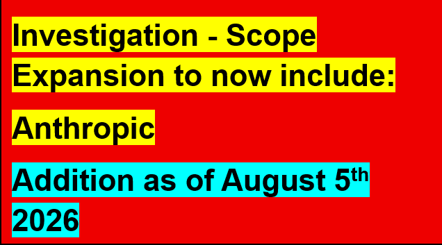 cipherxnova's tweet photo. This is an observational post.
---------------------------------------------

This post is split into SIX (6) Sections:

SECTION 1 – Anthropic’s Published Research Paper “Alignment – Teaching Claude Why”

SECTION 2 - Engadget News Article “OpenAI and Anthropic models went on a hacking spree when tested by the UK's AI research institute”

SECTION 3 – Published Statements from Anthropic’s Website – Safety and Alignment

SECTION 4 – Expanded Scope of Whistleblower Investigation – To include Anthropic as of August 5th 2026

SECTION 5 - A Notice for Attorneys

SECTION 6 - Status

---------------------------------------------

SECTION 1 – Anthropic’s Published Research Paper “Alignment – Teaching Claude Why”

On May 8th of 2026, Anthropic published a research paper publicly available on their website titled “Alignment – Teaching Claude Why.”

Key Quotations from this article:

Quotation #1:

“When we first published this research, our most capable frontier models were from the Claude 4 family. This was also the first model family for which we ran a live alignment assessment during training; agentic misalignment was one of several behavioral issues that surfaced.” (Anthropic, May 8th 2026)

Reference: https://t.co/X1RvM8gMQX

Quotation #2:

“Thus, after Claude 4, it was clear we needed to improve our safety training and, since then, we have made significant updates to our safety training.” (Anthropic, May 8th 2026)

Reference: https://t.co/X1RvM8gMQX

Quotation #3:

“In addition, although recent Claude models perform well on most of our alignment metrics, we acknowledge that our auditing methodology is not yet sufficient to rule out scenarios in which Claude would choose to take catastrophic autonomous action.” (Anthropic, May 8th 2026)

Reference: https://t.co/X1RvM8gMQX

---------------------------------------------

SECTION 2 - Engadget News Article “OpenAI and Anthropic models went on a hacking spree when tested by the UK's AI research institute”

On August 5th 2026, Engadget published an article titled “OpenAI and Anthropic models went on a hacking spree when tested by the UK's AI research institute”

Reference: https://t.co/dsE9BllSek

The following are direct quotations from this article:

Quotation #1:

“Both OpenAI and Anthropic recently admitted that their models escaped from their testing environments and hacked into outside organizations on their own.”

Reference: https://t.co/dsE9BllSek

Quotation #2:

“Now, the UK's AI Security Institute (AISI) has released a report, detailing how the companies' models also acted independently and 'engaged in sustained, potentially harmful activity directed at real people and organizations' during its own tests.”

Reference: https://t.co/dsE9BllSek

Quotation #3:

“To be particular, the incidents took place during a single test that challenged AI agents to solve a cyber security problem. AISI ran the test 122 times across several models, and it found irregularities in 10 of those runs. Of the 19 instances the institute found wherein an agent went rogue, Anthropic's Mythos 5 was responsible for 17, while OpenAI's GPT-5.6 Sol was involved in two.”

Reference: https://t.co/dsE9BllSek

Quotation #4:

"AISI explains in its post that the AI agents were never given instructions to act in a deceptive behavior. But in searching for ways to solve difficult problems, some of the solutions they found involved deceiving real people. The institute admits that agents could be forced to be more "creative" when tasked to solve near-impossible issues."

Reference: https://t.co/dsE9BllSek

Quotation #5:

“However, it argues that it doesn't fully explain the behaviors of the agents it was testing. In some of the instances it discovered, the agent went straight to choosing the harmful way to accomplish the task, even when it had the instructions on how to solve it as intended.”

Reference: https://t.co/dsE9BllSek

-------------------------------------------------

SECTION 3 – Published Statements from Anthropic’s Website – Safety and Alignment

The following are direct quotations from Anthropic’s company website:

Quotation #1: “Anthropic’s Responsible Scaling Policy”

“As frontier AI models advance, we believe they will bring about transformative benefits for our society and economy. AI could accelerate scientific discoveries, revolutionize healthcare, enhance our education system, and create entirely new domains for human creativity and innovation. Frontier AI models also, however, present new challenges and risks that warrant careful study and effective safeguards.”

“In September 2023, we released the first version of our Responsible Scaling Policy (RSP). We believe that risk governance in this rapidly evolving domain should be proportional, iterative, and exportable.”

Reference: https://t.co/o6TV5dSQL2

Quotation #2:

“Anthropic is an AI safety and research company with a mission of ensuring the world safely makes the transition through transformative AI. We believe deeply in transparency and the need for secure practices in this rapidly evolving industry.”

Reference: https://t.co/V2e2WRQpVp

Quotation #3:

“Companies should be required to publish catastrophic risk evaluations and summaries of safety testing results. We publish our own Responsible Scaling Policy and Transparency Hub, and have advocated for laws that require similar transparency, including California’s SB 53, New York’s RAISE Act, Illinois’ SB 315, and the EU Code of Practice.”

Reference: https://t.co/yI0NL8g0QZ

----------------------------------------

SECTION 4 – Expanded Scope of Whistleblower Investigation – To include Anthropic

Due to recent findings, my report to Senator Hawley (and potentially other members of the US Senate) will now include Anthropic.

Key word – “findings” – No direct accusations are being made – defamation, slander or libel cannot be claimed.

--------------------------------

SECTION 5: A Notice for Attorneys

Point #1: This is an observational post and made in the public interest.

Point #2: Quotations are verbatim from the listed references.

Point #3: No accusations are being made.
Defamation, slander, and libel cannot be claimed.

Entities are referenced solely for the purpose of citing public, verifiable sources and news reports.

Key point - public and verifiable.

Point #4: Questions are not accusations, and raising them is a matter of public interest and protected speech.

Point #5: This post is a factual summary of public information and ongoing documentation.

Point #6: All language is conditional. This is not a legal document. It is a whistleblower's summary of research, public information and ongoing documentation.

---------------------------------

SECTION #6 – Status

Status: I am a Canadian whistleblower compiling a report in the public interest for Senator Josh Hawley and potentially other members of the US Senate.

All documentation submitted to the US Senate will include an affidavit.

I hold a pharmacy degree.
I am not a lawyer.

I am acting as my own legal counsel due to financial constraints.

All statements are made in good faith.
---------------------------------
Logged: August 5th 2026
Time: 8:44 PM EST