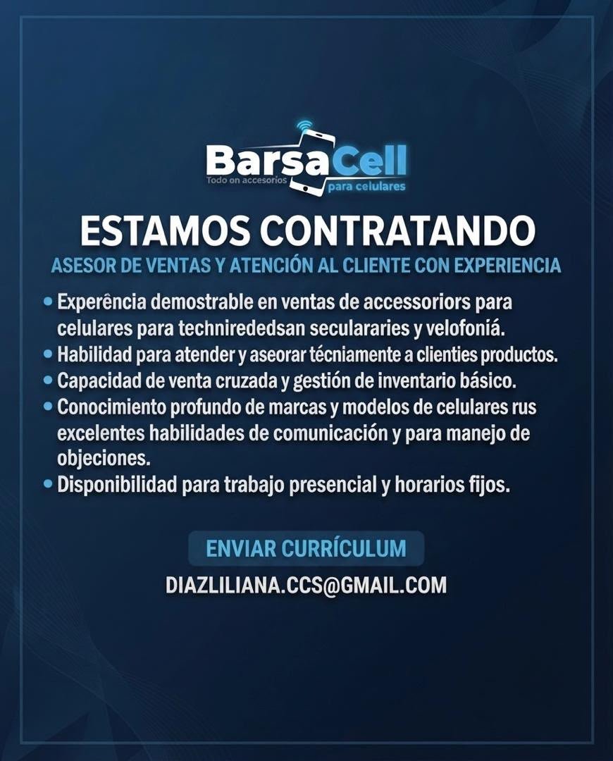Empleoccs's tweet photo. 📍 ATENCIÓN -  CARACAS📍

🚀 ¿Cómo postularse?
Es muy sencillo. Envía tu síntesis curricular  actualizada al correo:

📩 Diazliliana.ccs@gmail.com

​¡ÉXITOS! 🫰

#empleoccs #empleo #ccs #oportunidad #laboral https://t.co/VM02q0mSqk