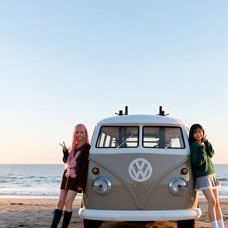 jason9394's tweet photo. Clear skies, calm ocean waves, and classic beach cruiser charm. ๐๐#Volkswagen #VWBus #VWT1 #Type2 #CamperVan #BeachVibes #OceanHorizon #GoldenHour #ScaleModel #RCHobby #CustomBuild #RetroAutomotive #CozyFit #AI #RC #Tamiya #Mchassis #M06 https://t.co/srwXP7SKSB