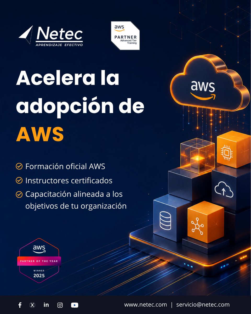 netec's tweet photo. ¿Tu equipo cuenta con las habilidades necesarias para aprovechar todo el potencial de AWS?
Fortalece las competencias de tus colaboradores con capacitación oficial de AWS y optimiza la ejecución de proyectos en la 🚀
💻 Conoce más: https://t.co/ZczgiEshsZ
#Netec #AWS #AWSCloud https://t.co/6RuFiM6VVr