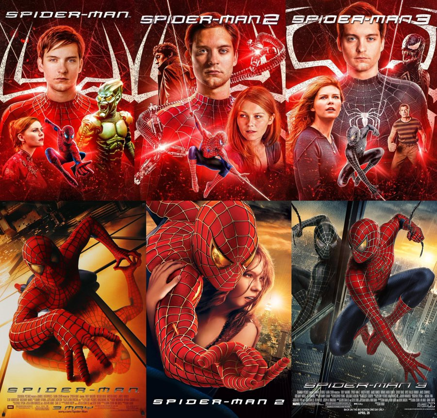 OocTobeyM's tweet photo. Sony just released new posters for Tobey Maguire’s Spider-Man trilogy

What a downgrade… https://t.co/fi6WZTPNav