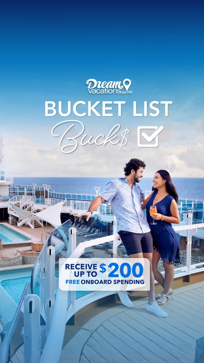 BinaryMaverick's tweet photo. 🚢 What’s on your cruise bucket list? Book by 8/14 and get up to $200 onboard credit — stackable with other cruise line promos! Valid on Carnival, Celebrity, HAL, NCL, Princess, Royal Caribbean & MSC. Sail 9/14/26–2/28/27. 📲 (864) 705-5140 🌐 https://t.co/sM8cVt41jo

#CruiseDeals #DreamVacations