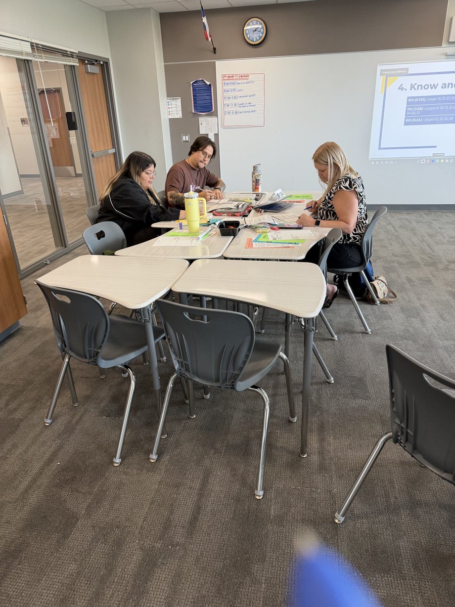 hphyder's tweet photo. The 8th grade SS teams are engaged in TEKS internalization! Intentional internalization is a prerequisite for intentional instructional planning and delivery! #DSDD @jennifer_blaine @awolfeinnovate https://t.co/CCeOgkBeqL