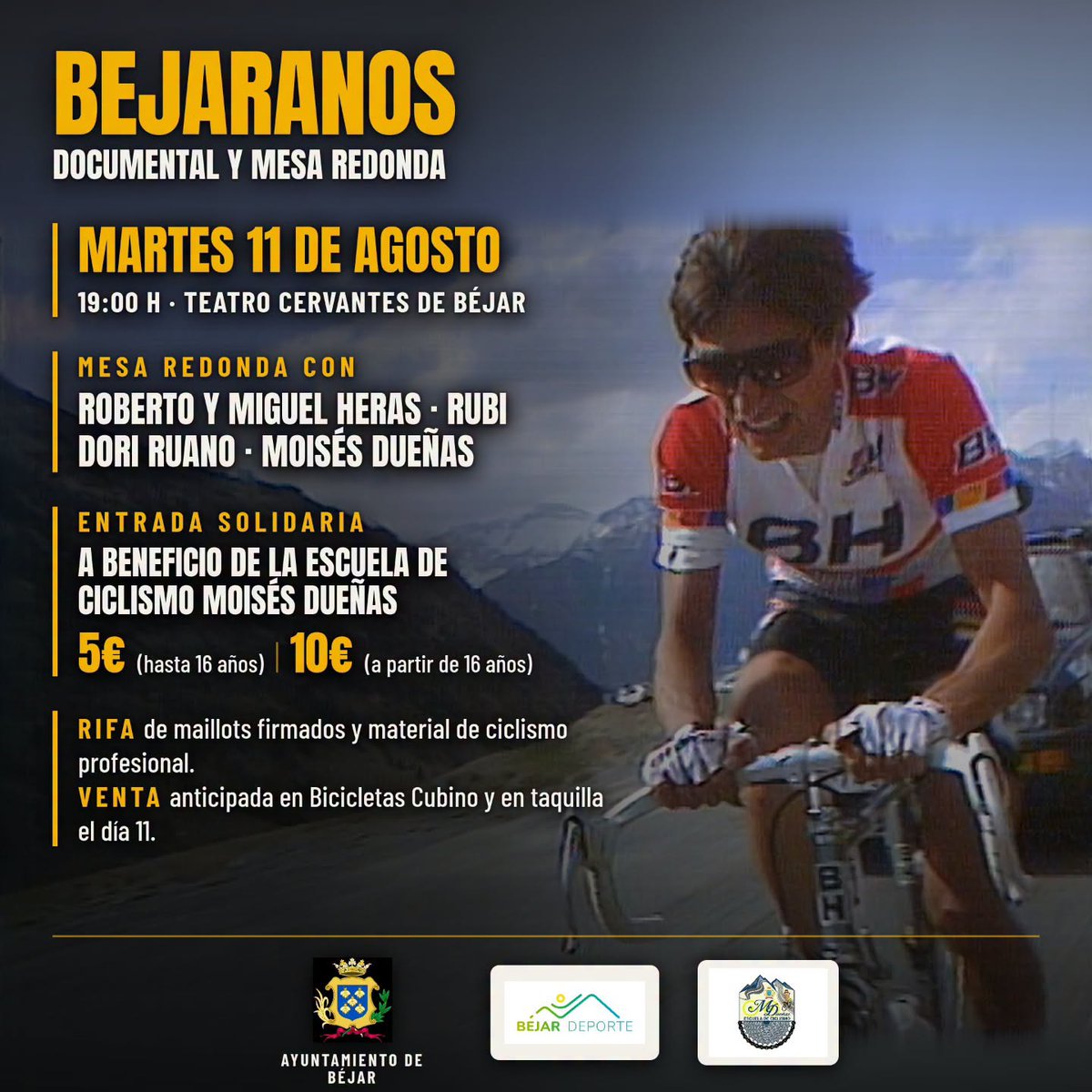 BejarFM's tweet photo. 📽️ El Cervantes acoge la proyección del documental ‘Bejaranos’

🚵‍♂️ Incluirá una mesa redonda y ra recaudación se destinará a la Escuela de Ciclismo Moisés Dueñas

https://t.co/NdsN0zEav8 #Béjar https://t.co/2lrhZnWHm5