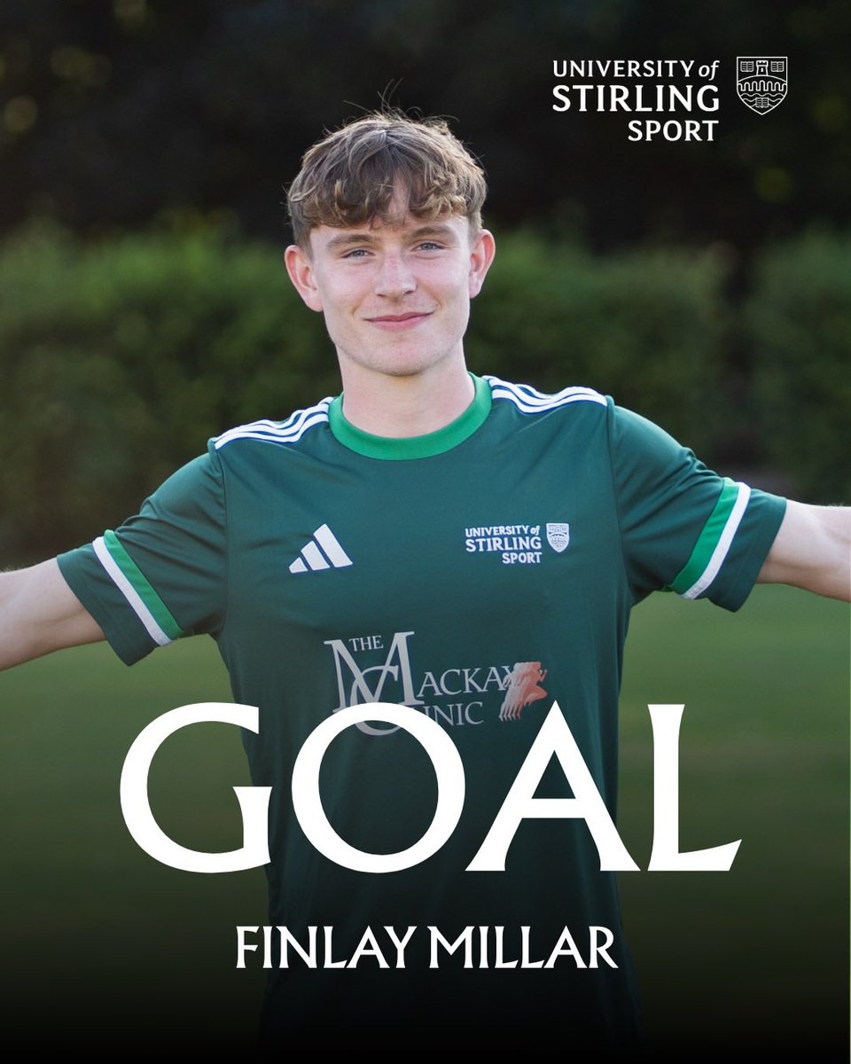 StirlingUniFC's tweet photo. Goal Univ of Stirling #EOSFA 

1s corner on left, taken short, ball comes in and Millar with a deft touch puts it in

Univ of Stirling 3-2 St Andrews Utd 
⏱ 69 mins 
#BleedGreen #MonTheUni 🟢⚪️🟣⚪️ https://t.co/HT6v2op4vN