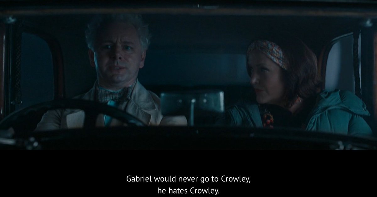 Sandyona_03's tweet photo. It's so funny and lovely how both Aziraphale and Crowley's first instinct when getting interrogated by Shax was to defend each other 
Like they are literally ready to lie without hesitation just to protect each other from potential danger🙂‍↕️ https://t.co/OLFf9Q6RXp