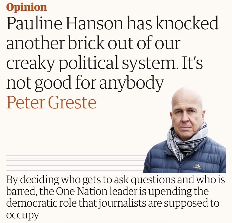 AmeliaBee7's tweet photo. How sad for us that journalists would allow an imbecile like Hanson to wield so much power https://t.co/eh4qWjM9b6