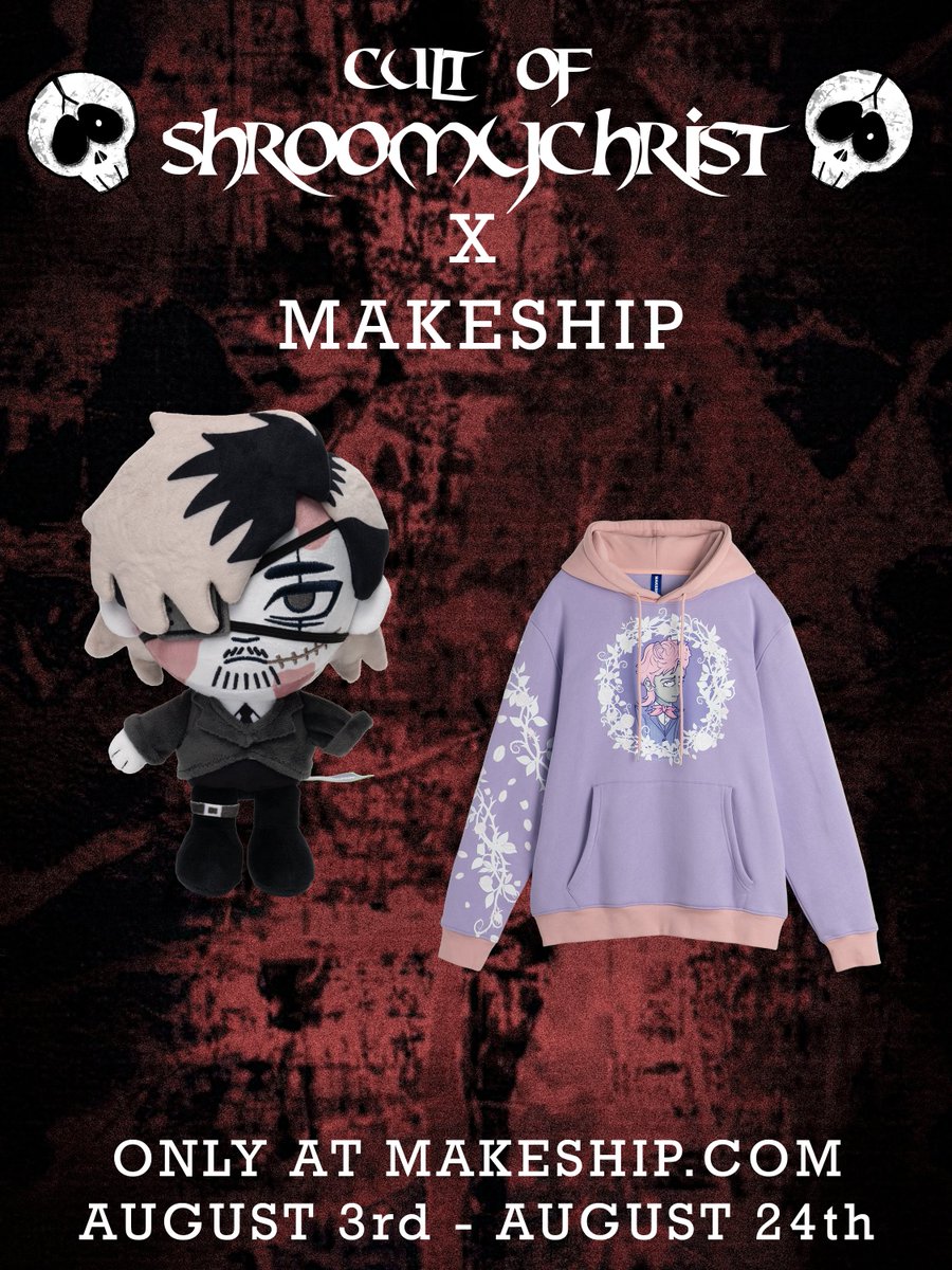 shroomychrist's tweet photo. A GIVEAWAY HAS BEGUN. THREE FANS HAVE THE CHANCE TO WIN A MOB BOSS HARVEY PLUSH, AND ONE HAS THE CHANCE TO WIN THE HOODIE.

TO ENTER:
1. FOLLOW @Makeship AND @shroomychrist
2. RETWEET THIS POST

THE GIVEAWAY ENDS AUGUST 8TH. WINNERS WILL BE RANDOMLY SELECTED. GOOD LUCK. https://t.co/3TMfhCgR0i