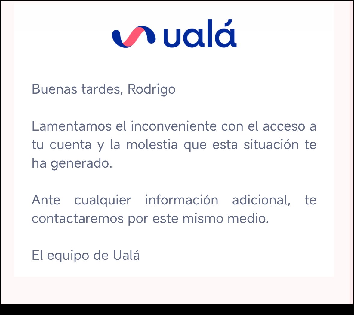 MdezRodrigo's tweet photo. @uala_mex No recomiendo la aplicación, de un dia a otro me dejo de funcionar y sus empleados son unos ineptos que no dan soluciones https://t.co/56Z1iPeaTr