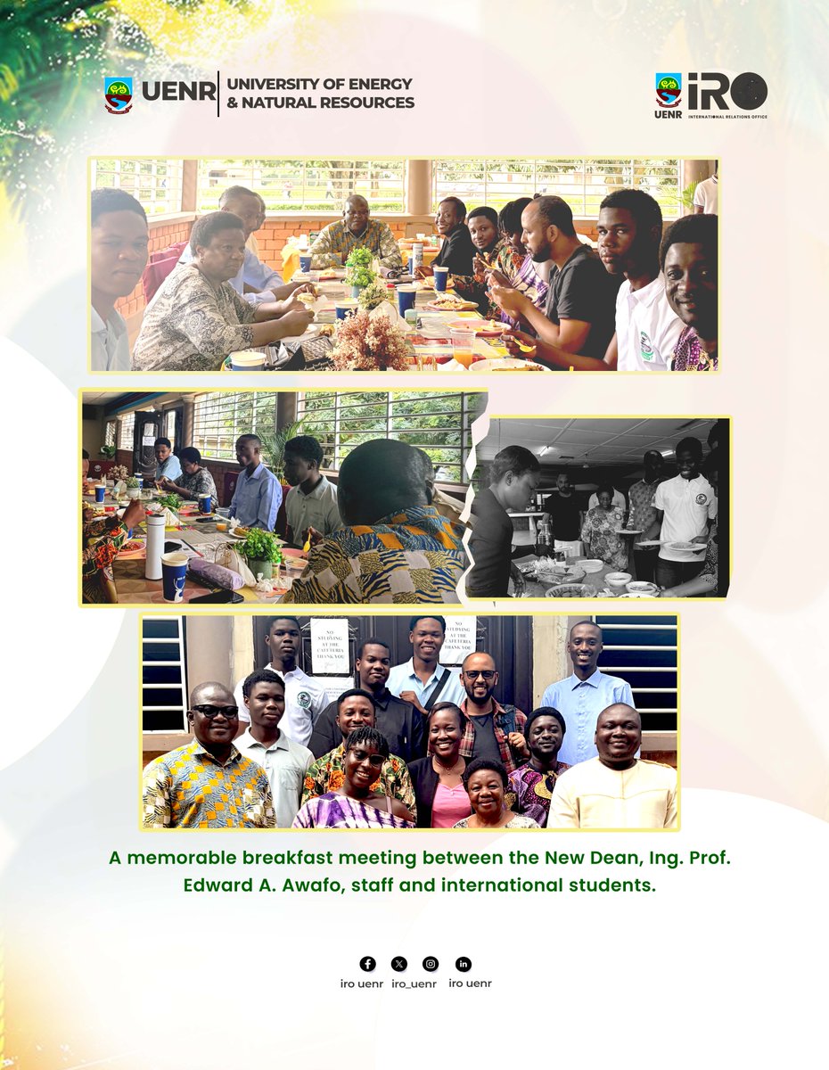 IntUenr's tweet photo. A memorable breakfast meeting between the New Dean, Ing. Prof. Edward A. Awafo, staff and international students. https://t.co/NlnatahujQ