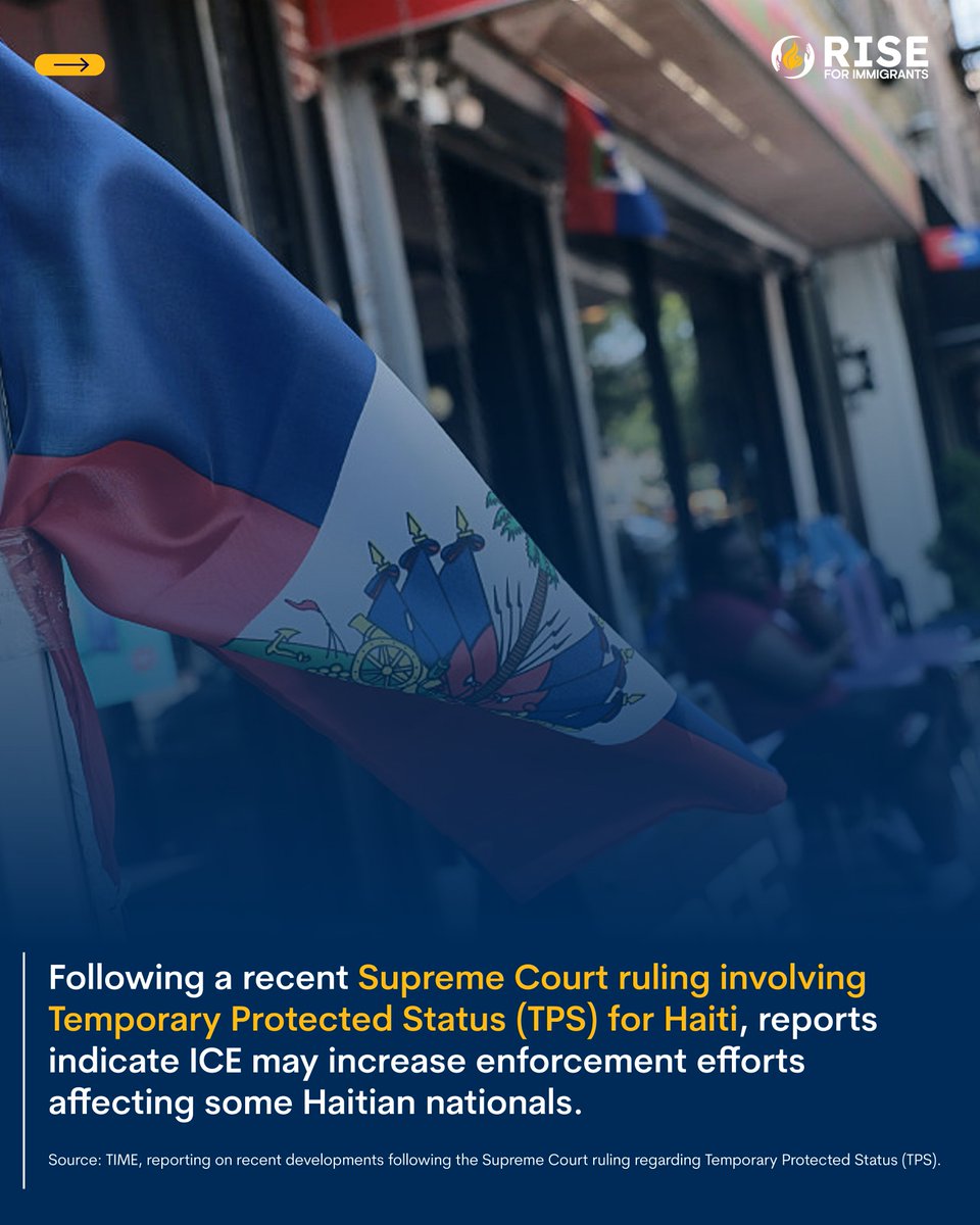 RISEforImm's tweet photo. Changes involving Temporary Protected Status can create uncertainty for many families. Following a recent court decision involving TPS for Haiti, reports indicate that immigration enforcement operations affecting some Haitian nationals may increase.

Source: TIME Magazine. https://t.co/AcL4UyvRhF