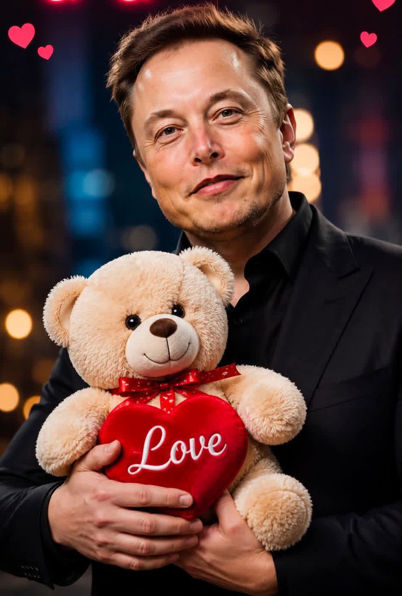 ElonXsspace's tweet photo. "Do You Love Me🌹 Elon musk with Teddy bear heart❤️ — feeling happy in USA." https://t.co/BdmEzd6m6Y
