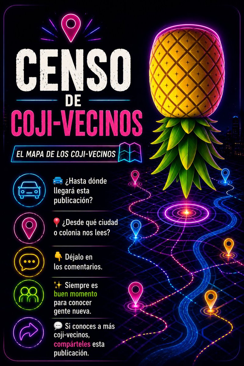 ZSabueso's tweet photo. ¡Reportense los coji-vecinos! 🍍😈
¿De dónde son? 👀
Nosotros somos de Santa Catarina.
Queremos conocer gente, andamos de regreso.
👇 Los leemos. https://t.co/AY8zuoNBx5