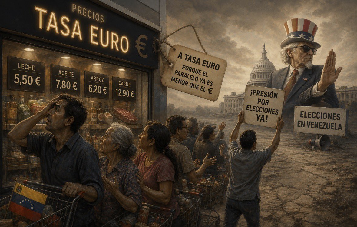 MiguelFontan's tweet photo. En Venezuela la propia sociedad no ha podido poner freno a la locura de los precios “a tasa Euro” (porque la tasa del paralelo ya es menor que la del €), pero algunos creen que van a presionar a EE.UU. por elecciones…

No somos más que un país con gente infantil e idiotizada… https://t.co/mabdqJz4ZY
