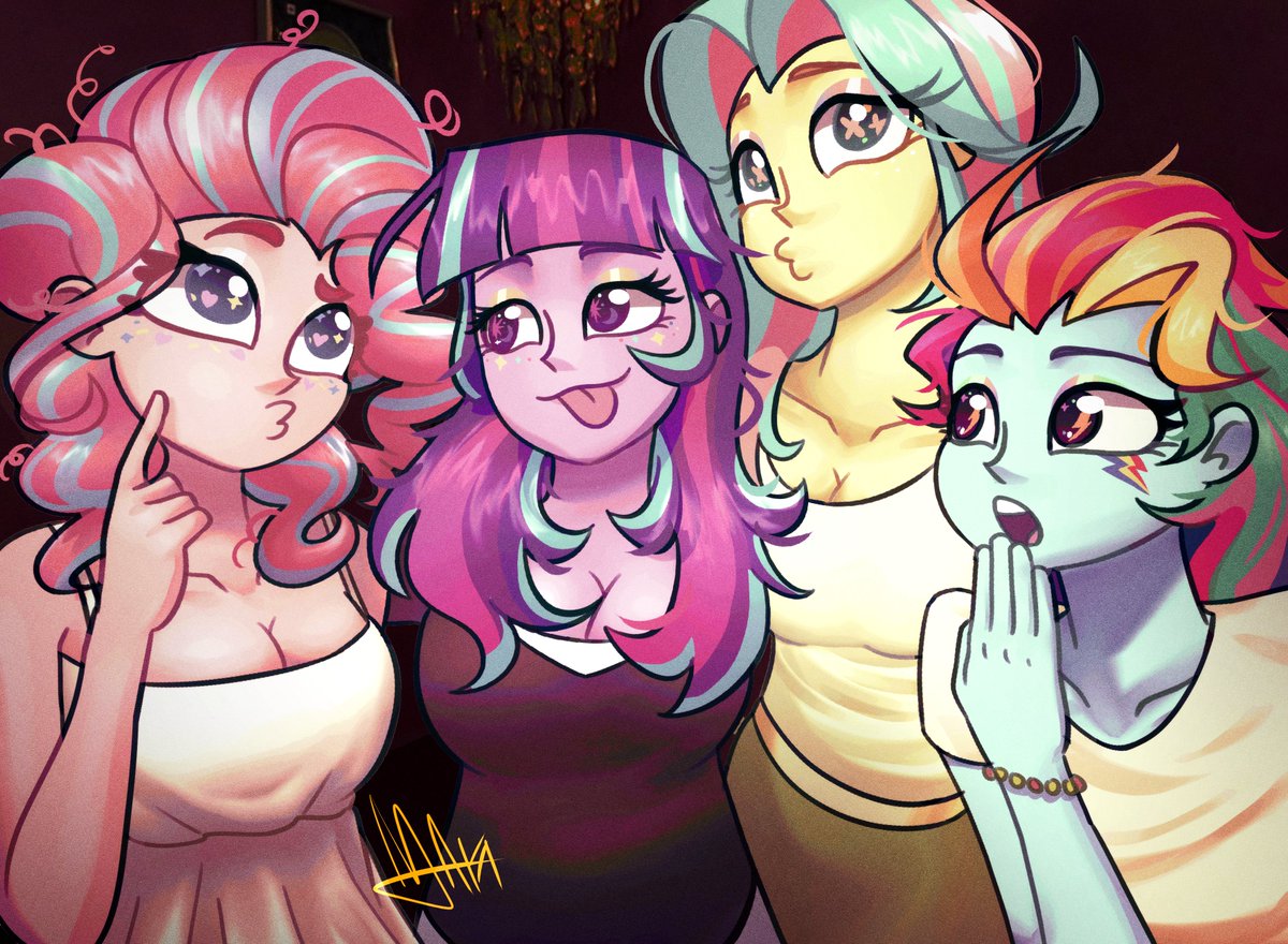 _Maka_11's tweet photo. THE CORE FOUR 
#mylittlepony https://t.co/tzBk5JOAVY