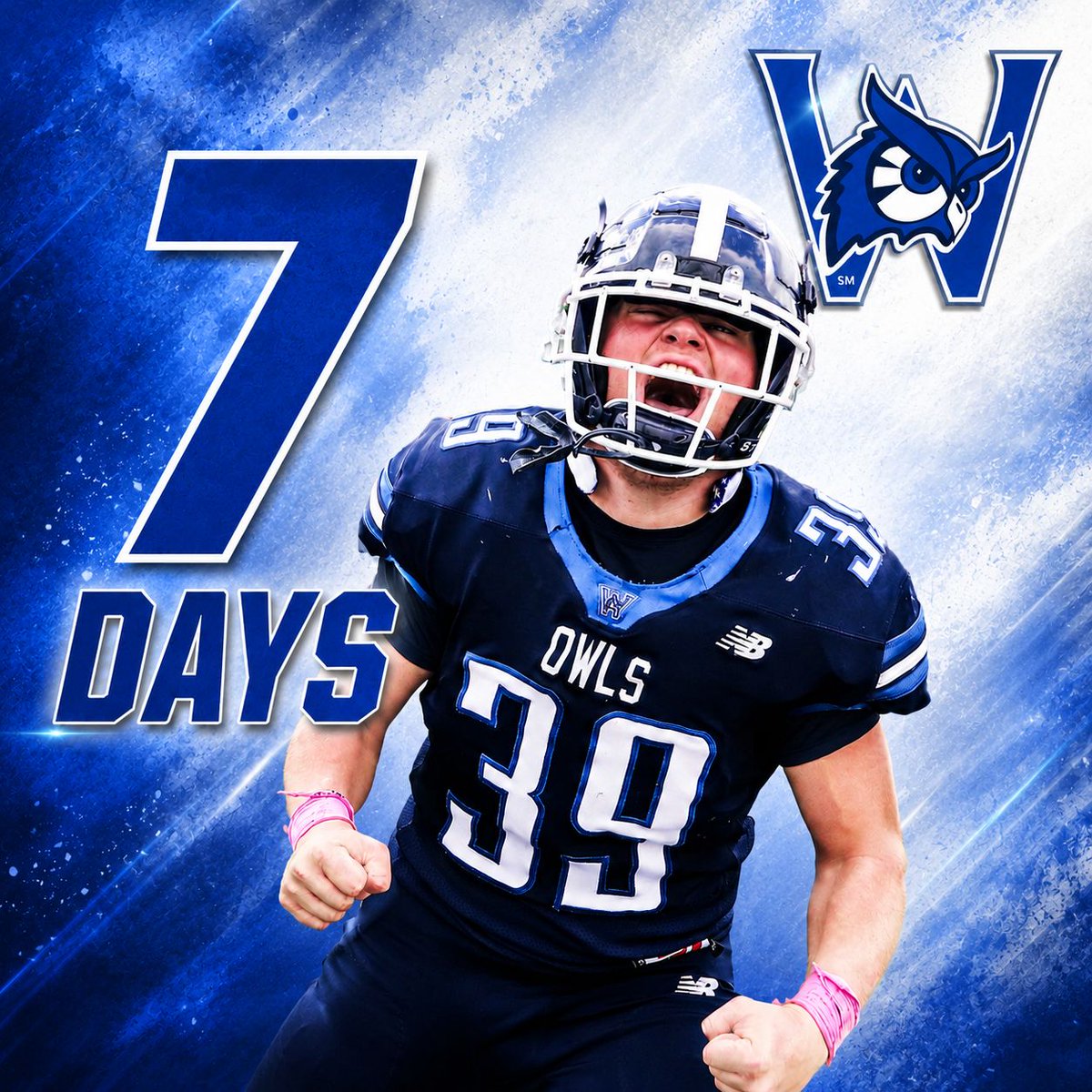 WestfieldOwls's tweet photo. One more week until our first team arrives back on campus as football returns for a start date of August 12 with preseason training camp beginning the next day! #LetsGoOwls https://t.co/qVHa6OXT5Q