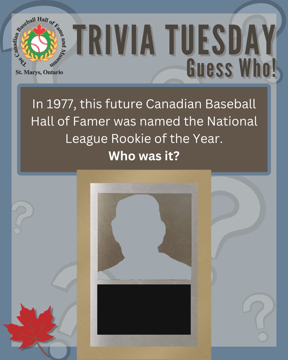 CDNBaseballHOF's tweet photo. It's #TriviaTuesday! If you know which Canadian Baseball Hall of Famer is the answer for this week's question, comment your guess and check in next week for the reveal.
#canadianbaseball #baseballtrivia #baseballhistory #SportsTrivia #trivia #canadianbaseballhalloffamer https://t.co/SnifbQjTkG