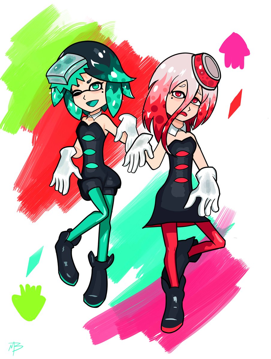 D_Mizuri's tweet photo. The Gem Sisters, a hnk x Splatoon crossover #digitalart #fanart #splatoon #Splatoon3 #housekinokuni_fanart #宝石の国 https://t.co/RtKcoPC3ja