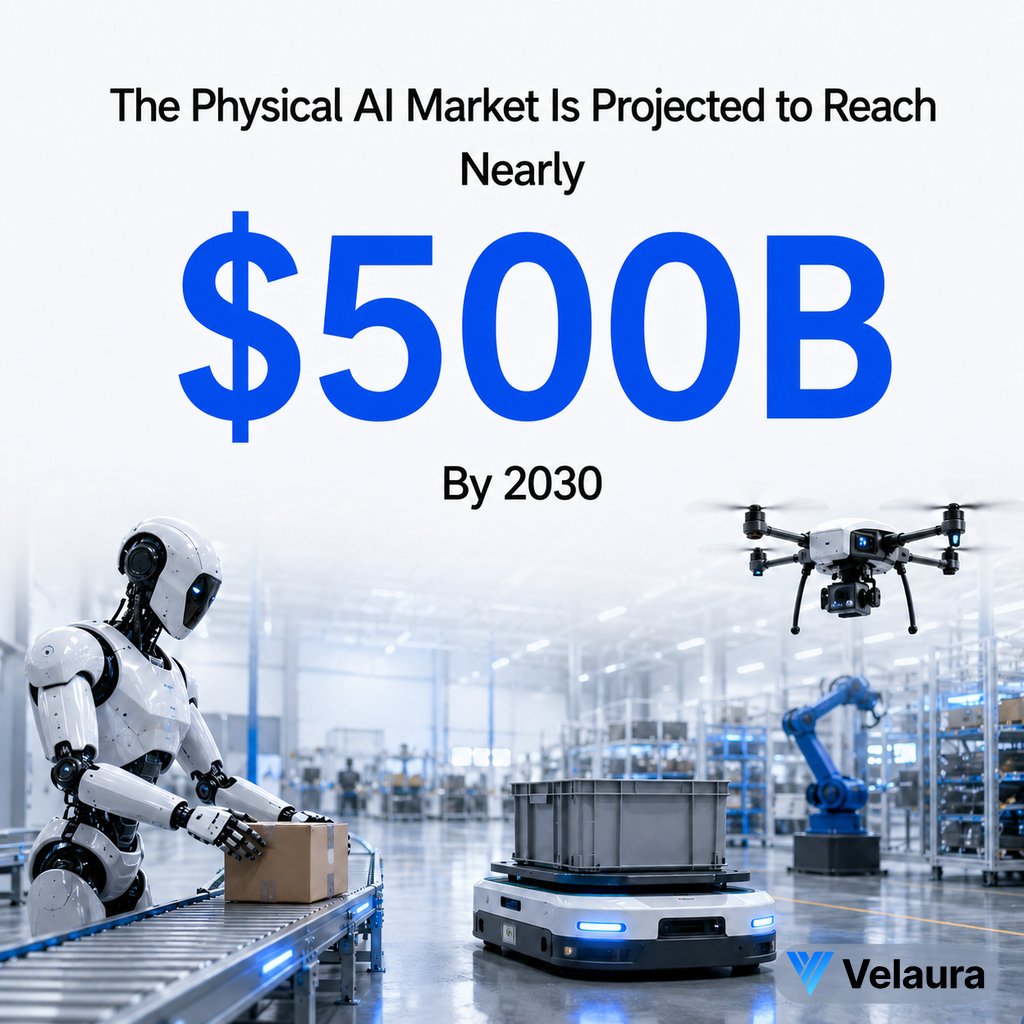 Velaura_AI's tweet photo. Physical AI is where technology is headed, with firms like @PwC projecting the global market will reach nearly $500 billion by 2030.

Reaching that market moment will require more than advances in computing performance. The real catalyst for industry growth will be purpose-built architectures designed for the unique demands of Physical AI.

Applications like drones and robotics need optimized, power-efficient architectures to process large data sets and real-world environments at the edge, enabling them to act autonomously in real time.

Check out @PwC's report for more on the physical AI market:https://t.co/BfCq7rrqp8