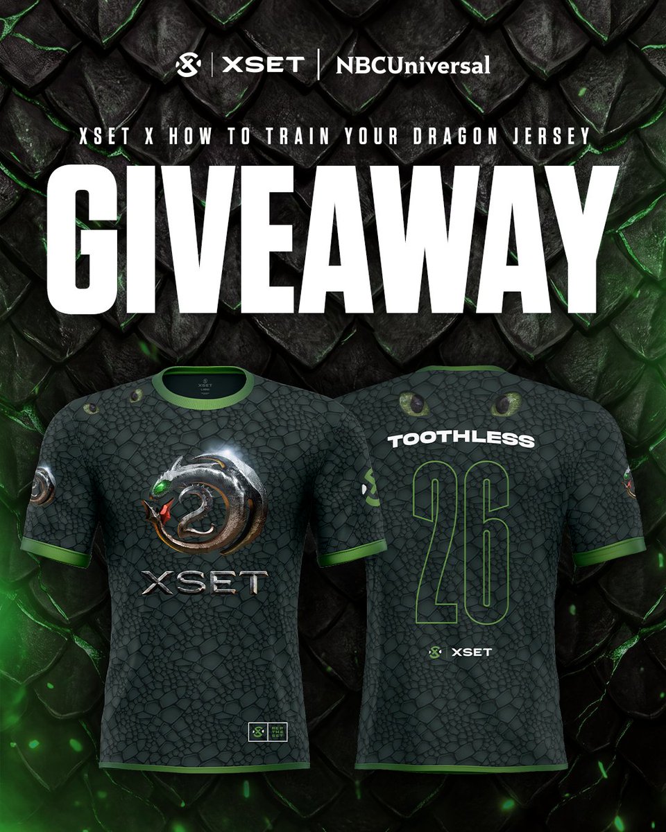 XSET's tweet photo. 🚨 JERSEY GIVEAWAY 🚨

Want to get your hands on our new jersey in partnership with @HTTYDragon ?

HOW TO ENTER

Follow @XSET ✅
Tag a friend ✅
RT this post ✅