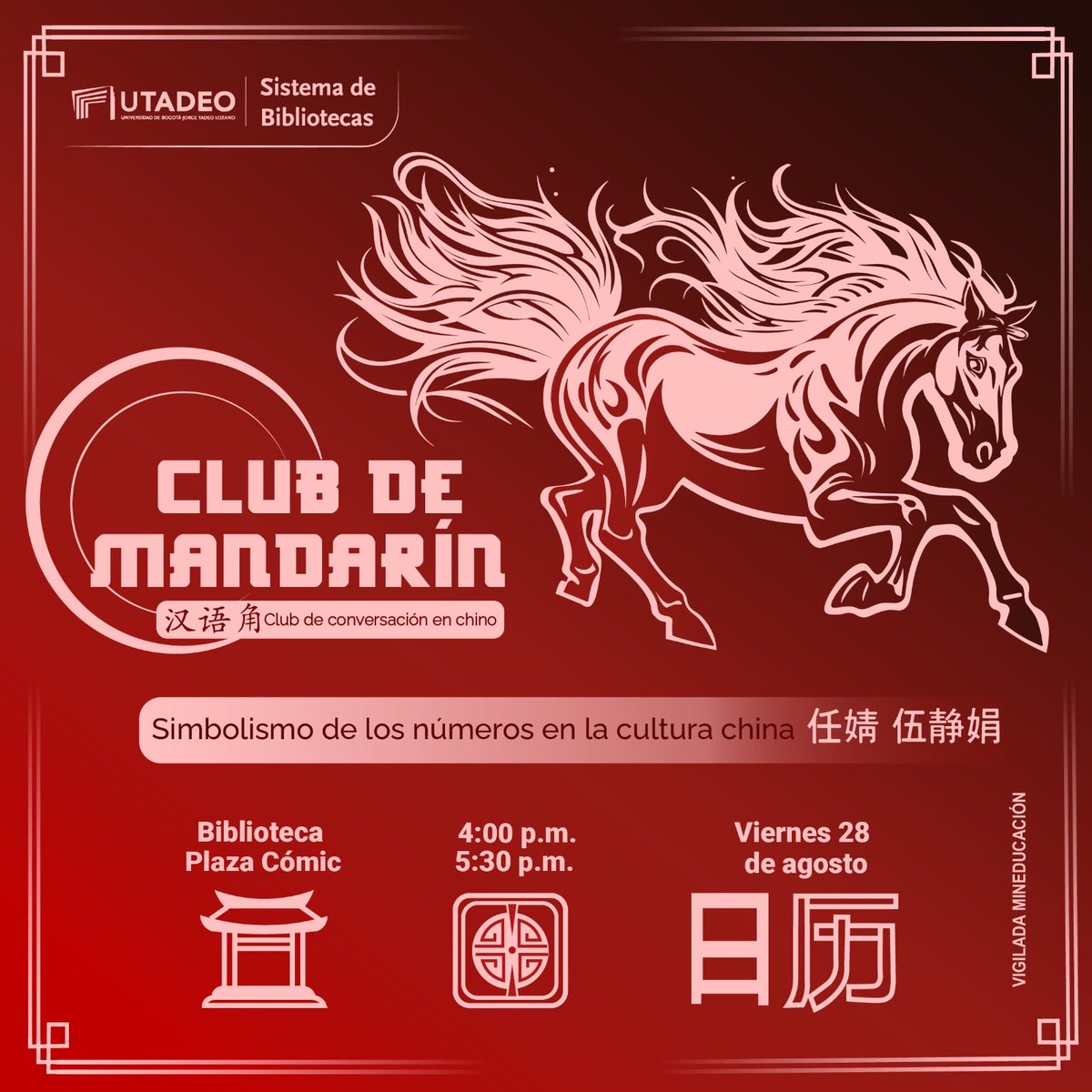 ConfucioUtadeo's tweet photo. 📚 ¡Regresan los clubes de conversación de chino en la Utadeo!

🗓️ Primera sesión: viernes 28 de agosto
🕓 Horario: 4:00 p.m. – 5:30 p.m.
📍 Lugar: Sala de idiomas, piso 3, Biblioteca Utadeo
💰 Entrada: gratuita y abierta a toda la comunidad

Más detalles: https://t.co/m6QjI7bZEg https://t.co/EMhw8kUmV6