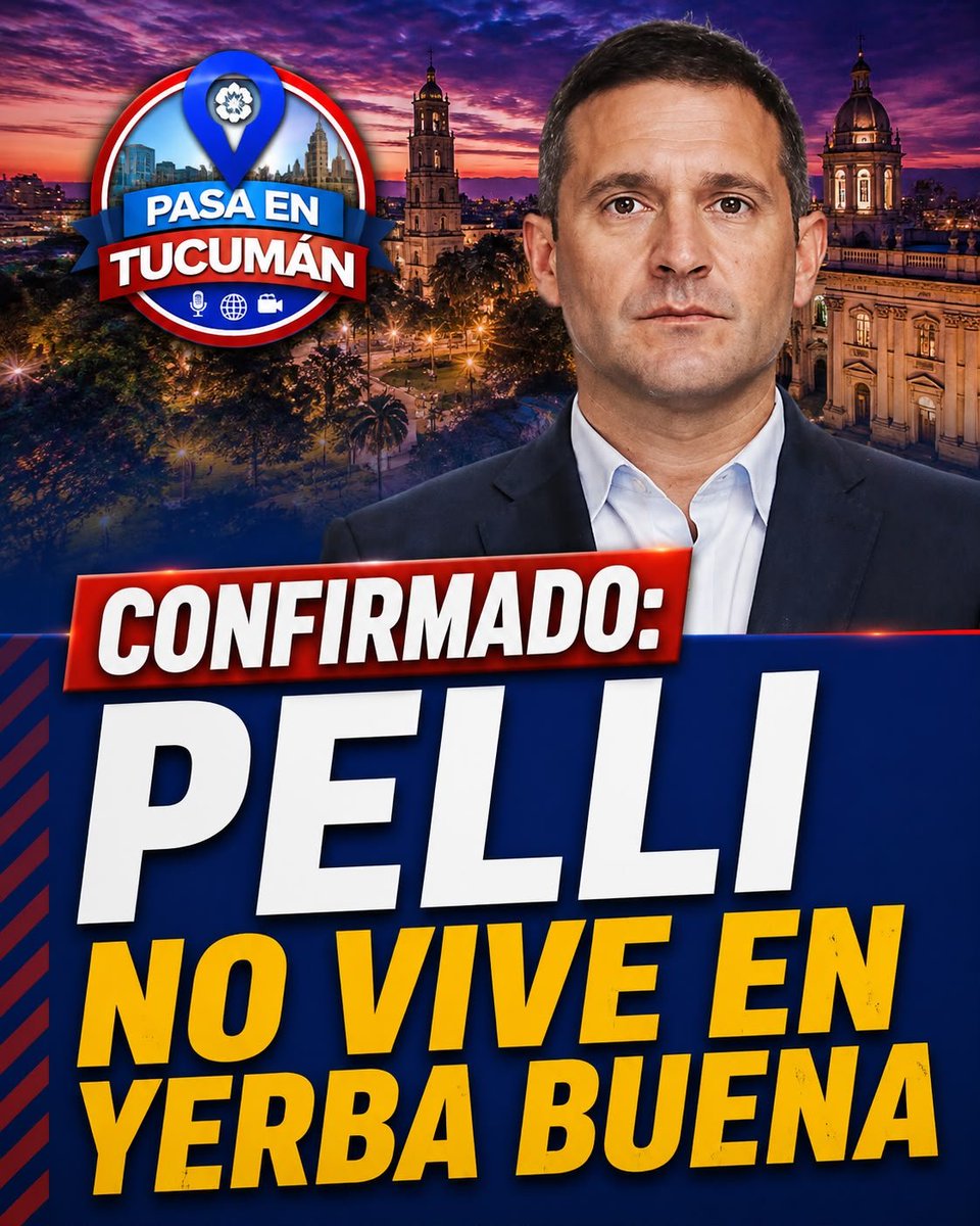 Pasatuc's tweet photo. ⚠️ PELIGRA LA CANDIDATURA DE PELLI: ADMITIÓ QUE NO VIVE EN YERBA BUENA Y CRECE LA POLÉMICA

El diputado nacional Federico Pelli reconoció públicamente que reside en Cebil Redondo y no en Yerba Buena, una declaración que encendió la polémica política en Tucumán. https://t.co/kFJXxgqQqZ
