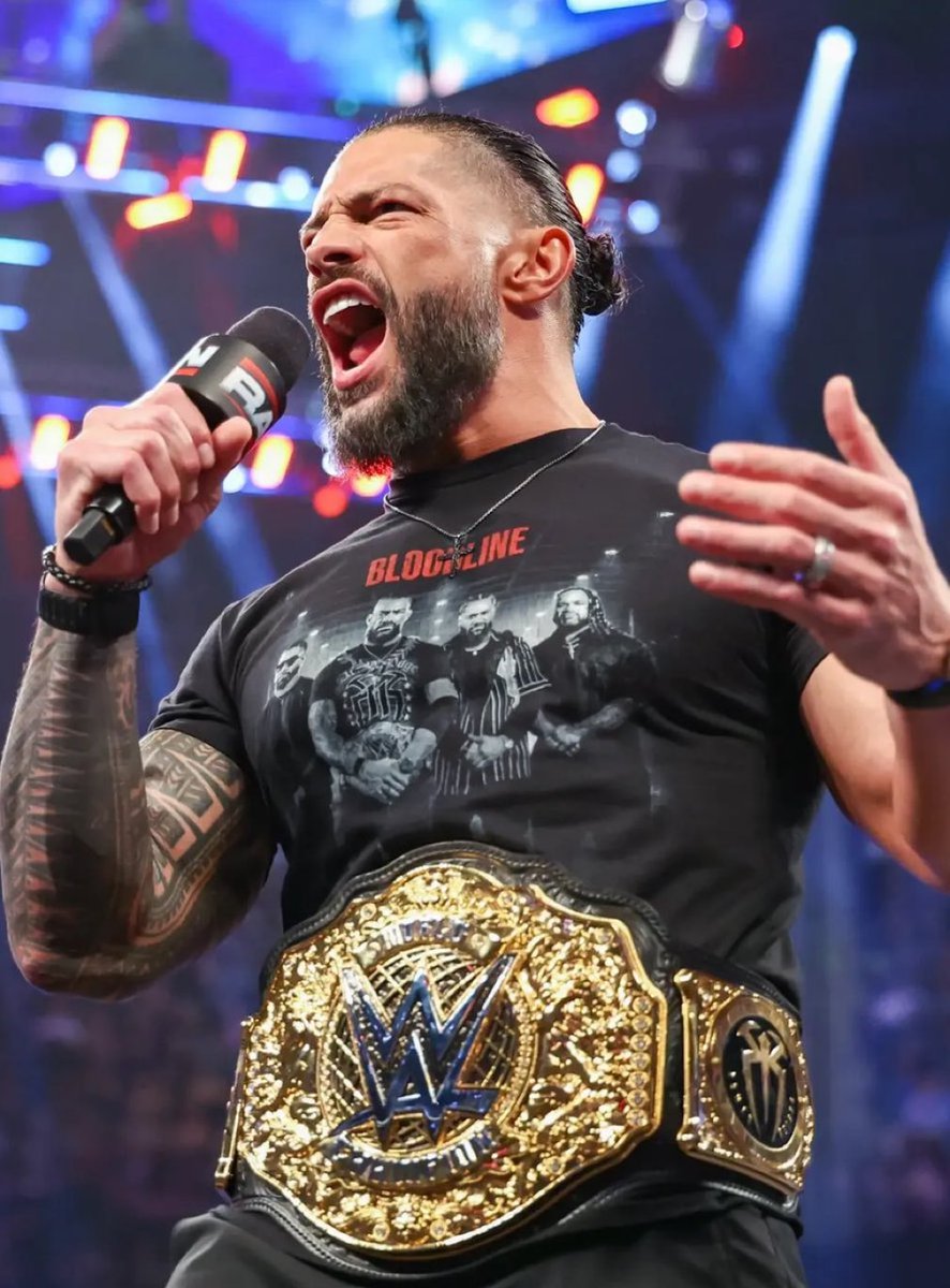 WrestleOps's tweet photo. Roman Reigns after defeating Seth Rollins at SummerSlam:

“Man of the house. You understand me? The man of the house. There's a lot of hoes that want to come around, but there's only one man that runs the shot. I told you what it is. The Tribal Chief. All day, every day.” https://t.co/5ICbKt1pnA