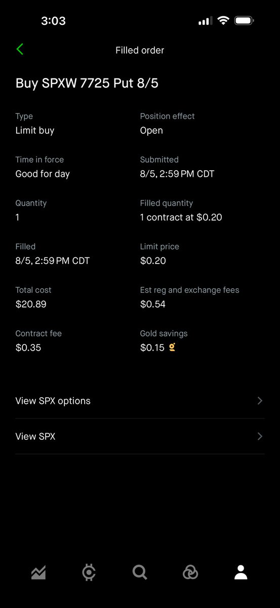 Stygite's tweet photo. @itsCblast Yeah I had a 7725 that was showing 75.60 at close. I sold about 10 seconds before close for $7.40 for a 3600% gain https://t.co/rMAcoRrfIR