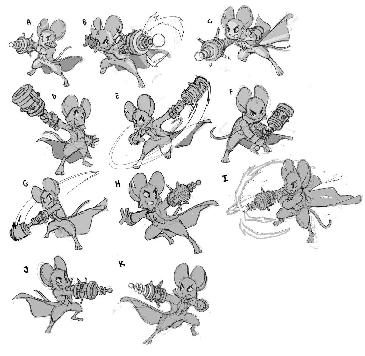 ButtMonger88's tweet photo. Several unused sketches for Mina's Battery Buster weapon. #minathehollower https://t.co/E1KZ8HwCV8