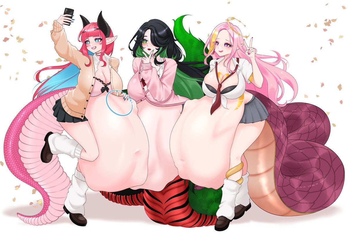 mettych9's tweet photo. I drew these beauties together! @Tsusleeps @Esesr11 @VoraishaVore  
How wonderful they are! <3
#vore #cmm https://t.co/aMSvluDb8b