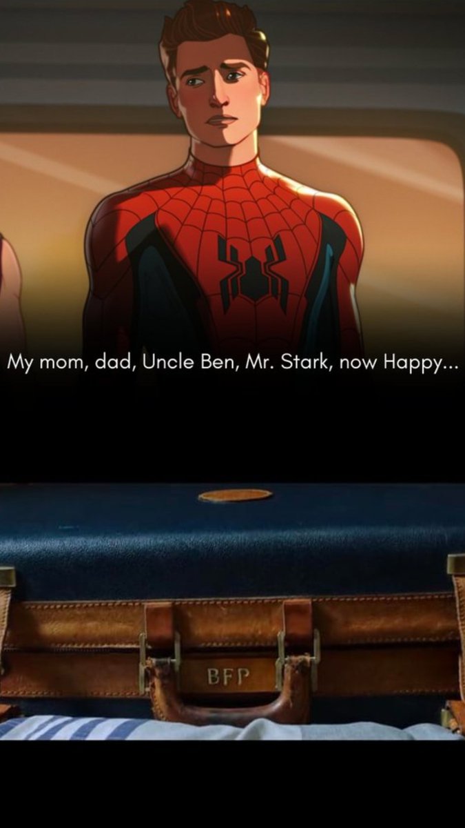 Stevencros1's tweet photo. @Indie5051 el tío Ben nunca fue mencionado de forma directa para evitar repetir la historia de origen otra vez. El MCU decidió saltarse la muerte de Ben, Aunque no se dice su nombre, existen guiños, como las iniciales grabadas en la maleta de Peter en Spiderman FFH (B.F.P.) y en what if T1 https://t.co/OOA9wAgZWv