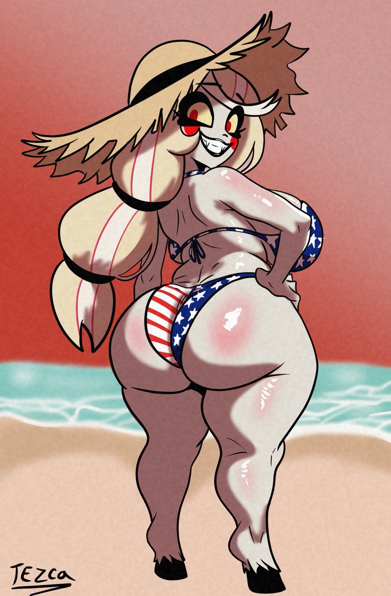 TezcaArt's tweet photo. Working on a few last minute comms. Here's a thick Charlie for Anonymous! (Tried my hand at something of a background) https://t.co/Y8khl33TIo