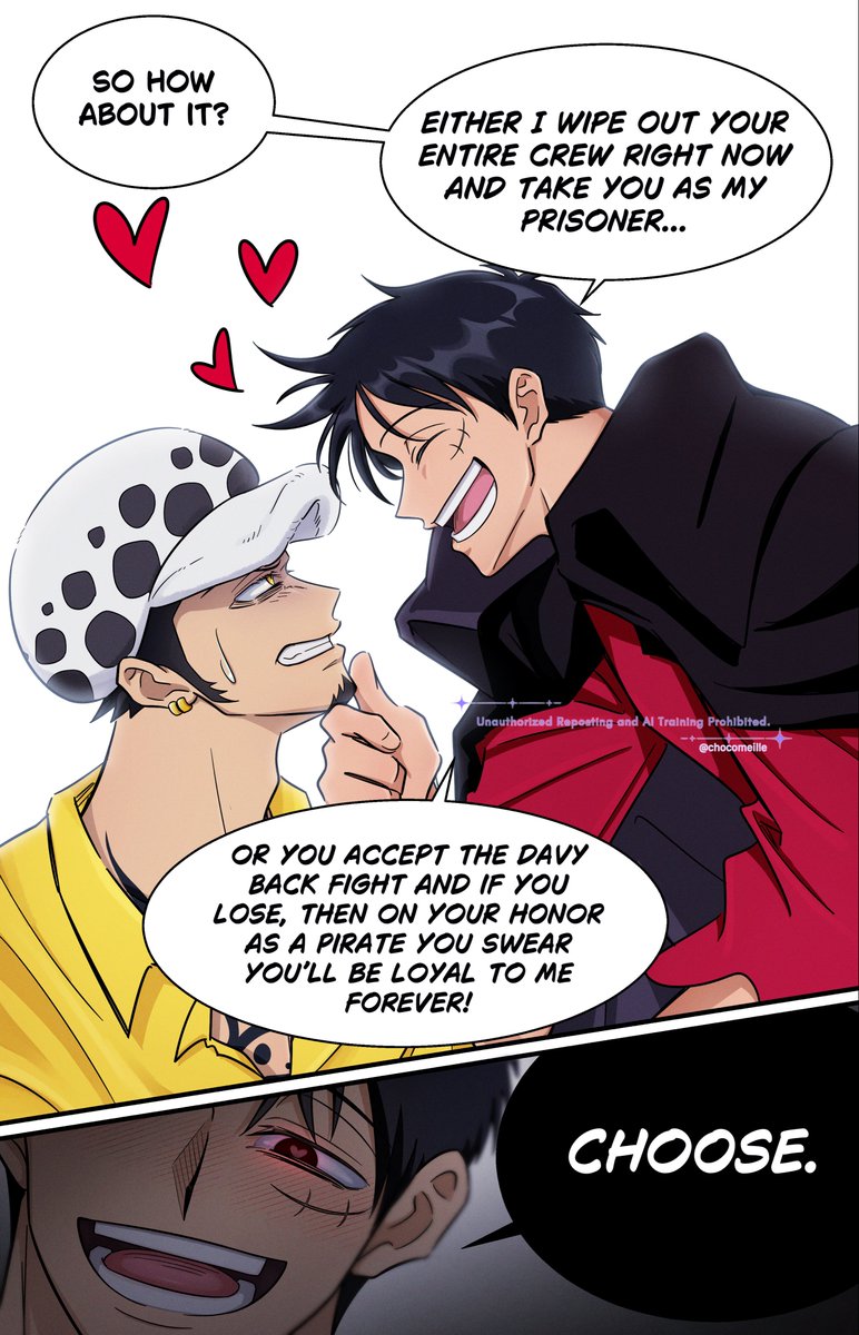 chocomeille's tweet photo. lulaw / ルロー 👒🐯
⚠️ Out-of-character Luffy!

(AU) Shortly after entering the New World, Heart Pirate Captain Trafalgar Law (pre-Shichibukai) very unfortunately caught the attention of Emperor Monkey D. Luffy https://t.co/qffAy51mUU