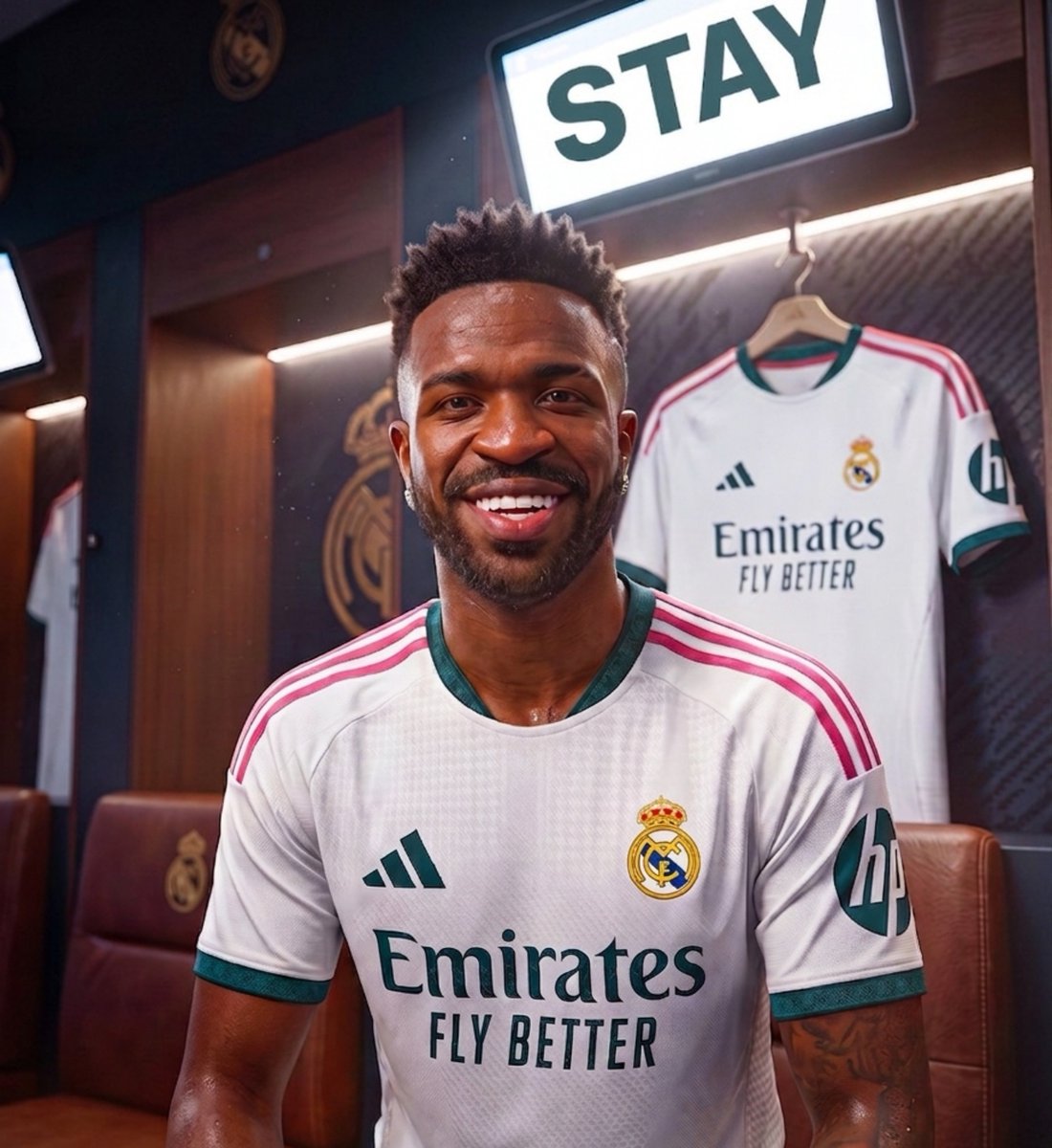 transferNews128's tweet photo. 🚨 BREAKING NEWS.. It looks like Vinícius Jr. isn't going anywhere and is officially staying at Real Madrid! ⚪🇧🇷

​The Brazilian superstar is getting ready to sign a brand new deal with Los Blancos.
​He is fully committing his long-term future to the club for the years ahead. https://t.co/JU83IRAmPz