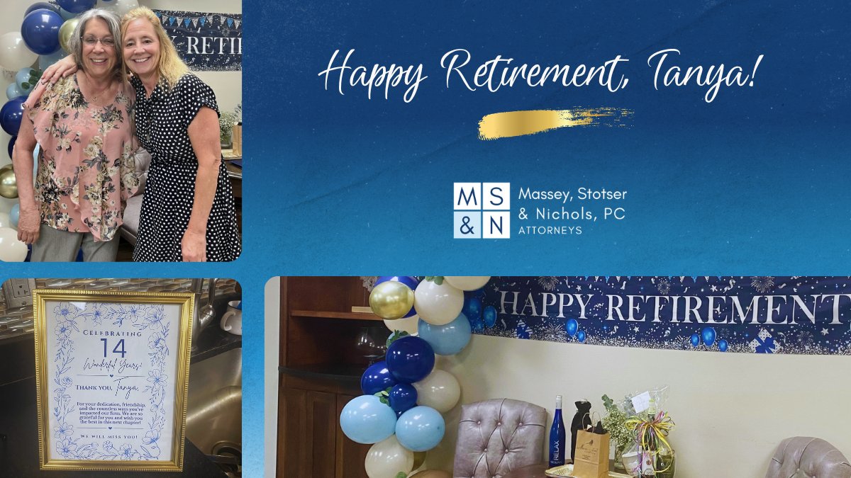 MSNattorneys's tweet photo. We've appreciated and enjoyed our 14 years together, Tanya! Wishing you all the best in your retirement. https://t.co/DirZlWsr9D