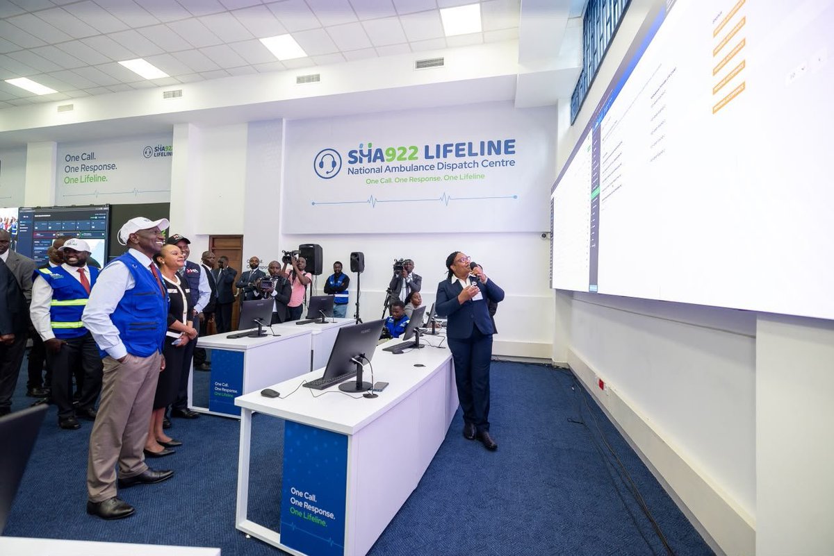 SoberaMedia's tweet photo. President William Ruto launches the Social Health Authority (SHA) 922 Lifeline and National Ambulance Dispatch Centre in Nairobi. https://t.co/BaTELsBLJx