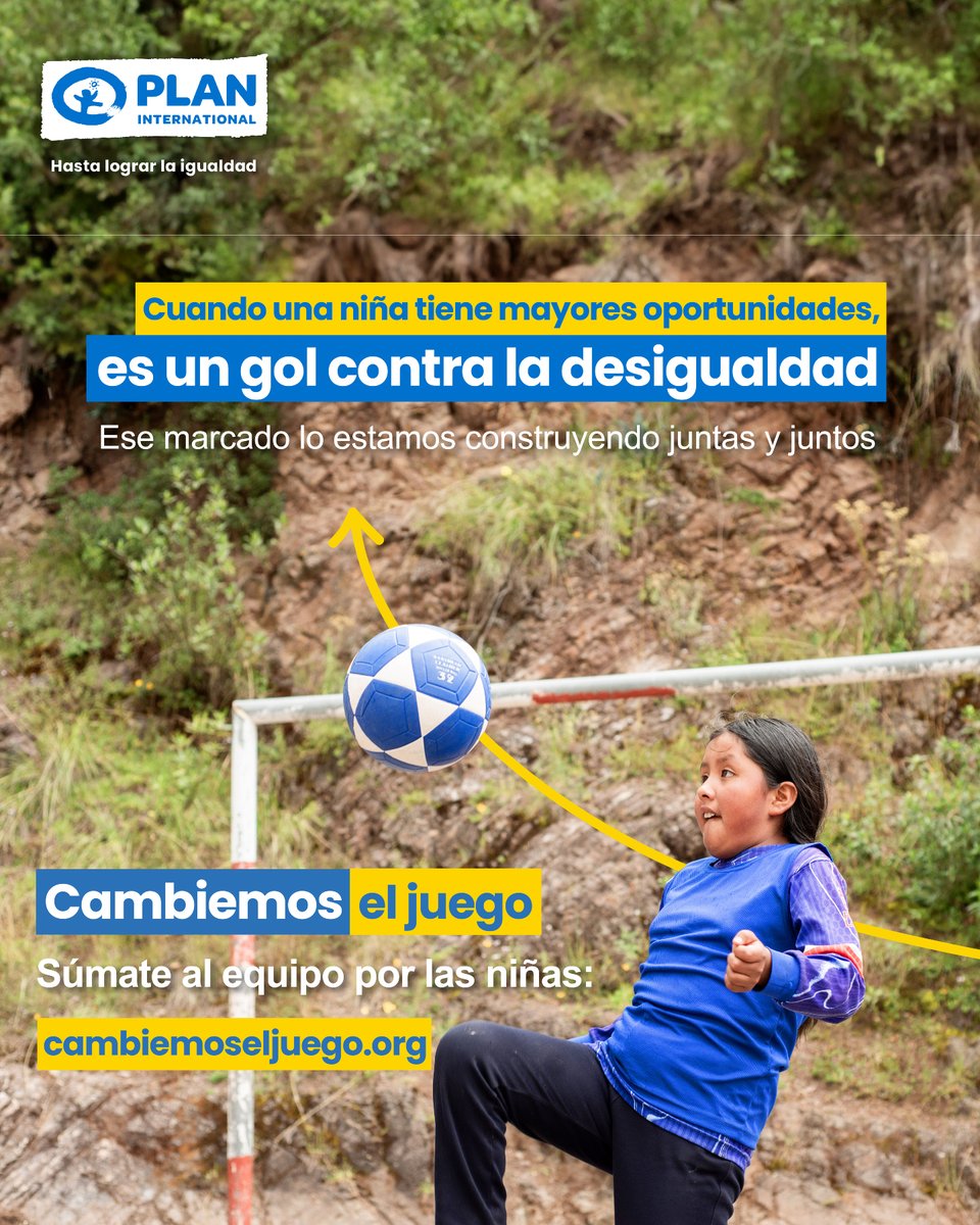 Plan_Ecuador's tweet photo. 🥇Podemos ganar el partido contra la desigualdad de oportunidades y la violencia contra las niñas y mujeres. ¿Lo crees? 

Conoce el proyecto: 
https://t.co/eSDmnSCvDk

#CambiemosElJuego https://t.co/x2r6sdOErr