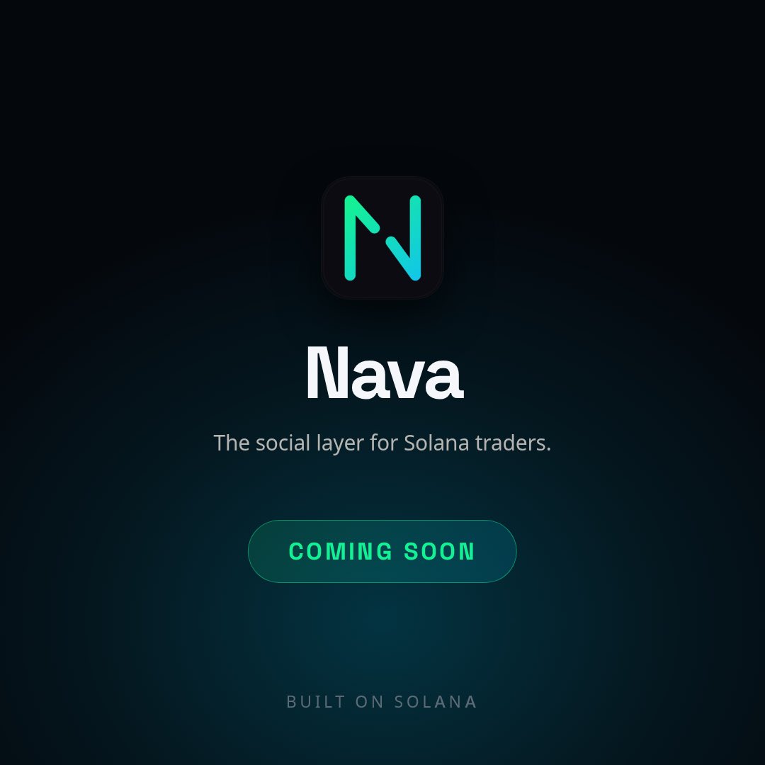 navaecosystem's tweet photo. @blknoiz06 Nava Social is streamlining the trading experience for Solana market participants. Designed to set a new standard for social trading within the Solana ecosystem, our beta version will be launching soon. 🔜 
Stay tuned for access. https://t.co/cqDxohLtCP