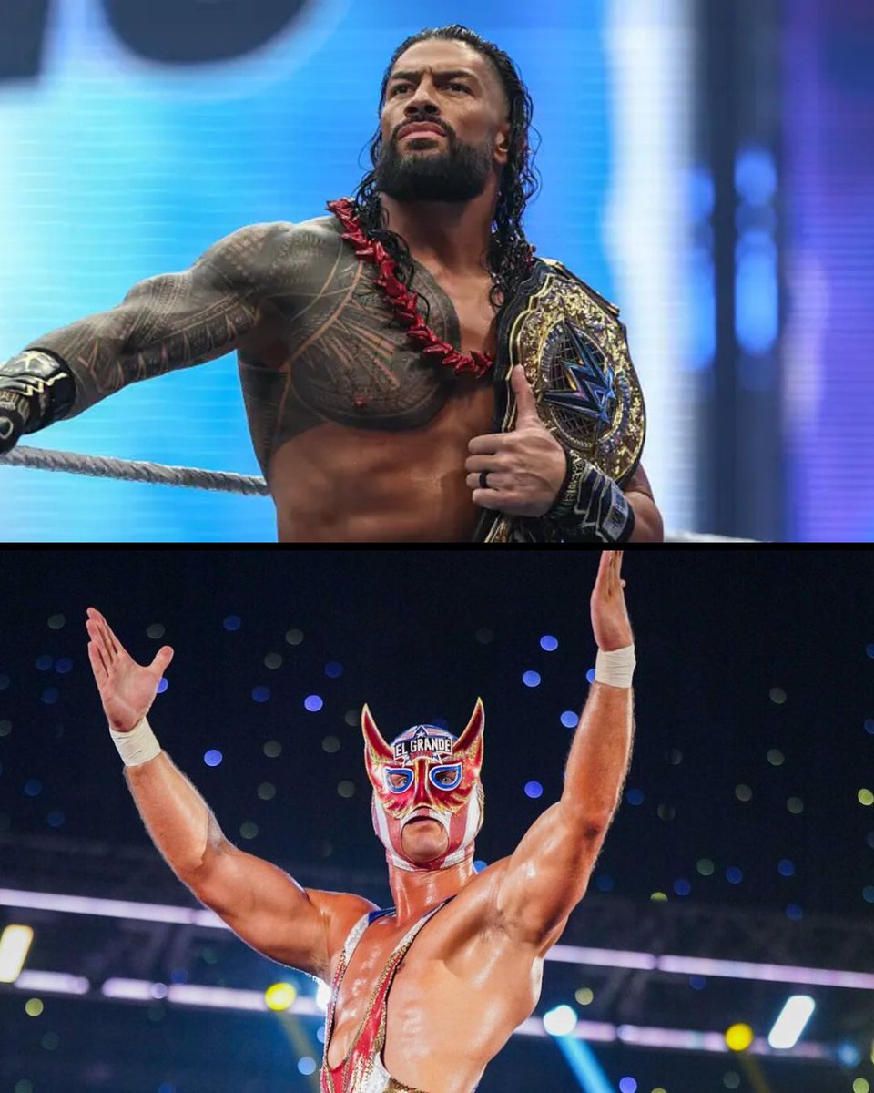 WrestleFeatures's tweet photo. El Grande Americano is the rumored opponent for Roman Reigns.   

(WOR) https://t.co/Gywb8NjtuJ