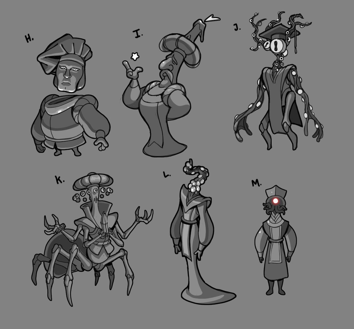 ButtMonger88's tweet photo. Astral Scholar NPC concepts for #minathehollower https://t.co/rN6xVDsfTN