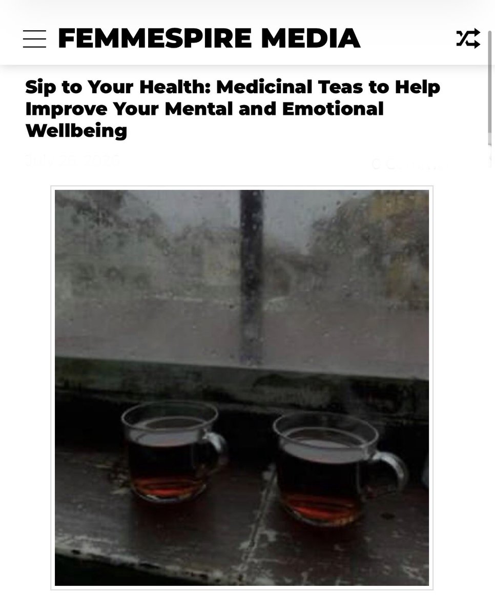 FemmespireMedia's tweet photo. If you struggle with your mental/emotional wellbeing then you are #notalone. Here’s a little list of some medicinal teas that can help give you some relief more naturally…👇🏼
https://t.co/0dWGgxwZuR
#newpost #mentalhealthmatters #health https://t.co/GNL6FUFKBB