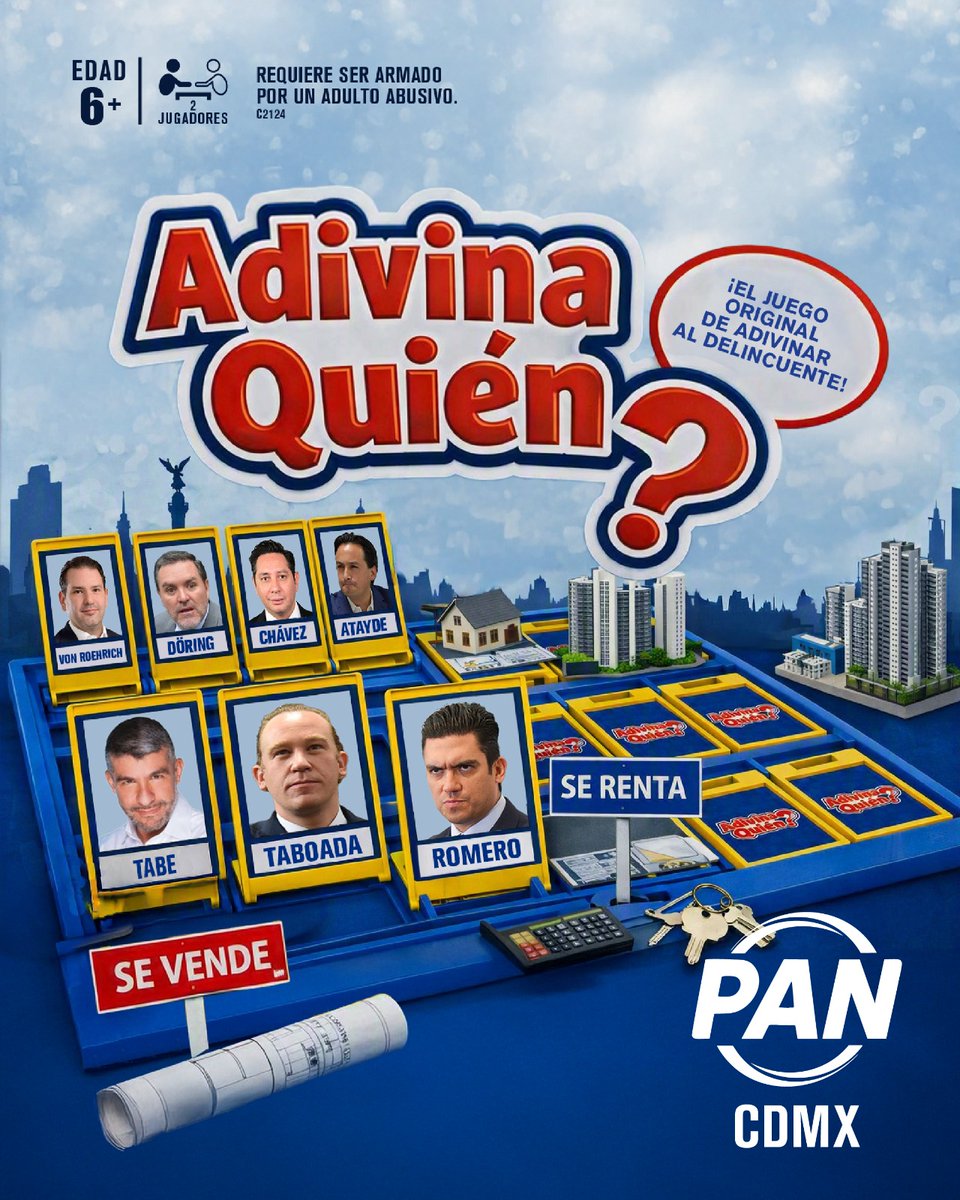 GPMorenaCdMex's tweet photo. ¡Adivina quién! 

¿Tu vocero del @PAN_CDMX estuvo señalado por el #CartelInmobiliario? 

¿Tu vocero tiene departamento en #CityTowers ? 

¿Tu vocero gobierna para las grandes inmobiliarias? 

Es imposible encontrar a alguien del @PAN_CDMX que tenga la calidad moral para hablar del #despojo