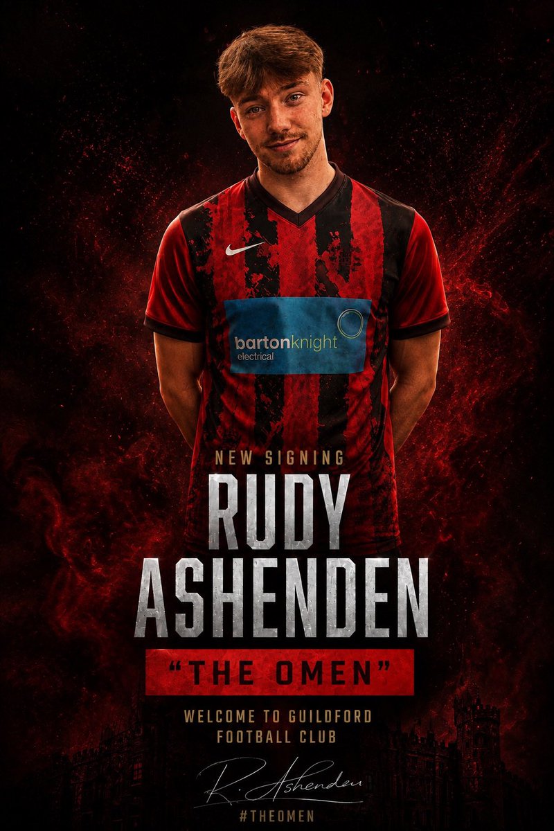 GuildfordAFC's tweet photo. Welcome to Guildford FC Rudy
https://t.co/8qXLWXTSbL
#guildfordfc #theomen #surrey #guildford #football #ad https://t.co/celR02YxO2
