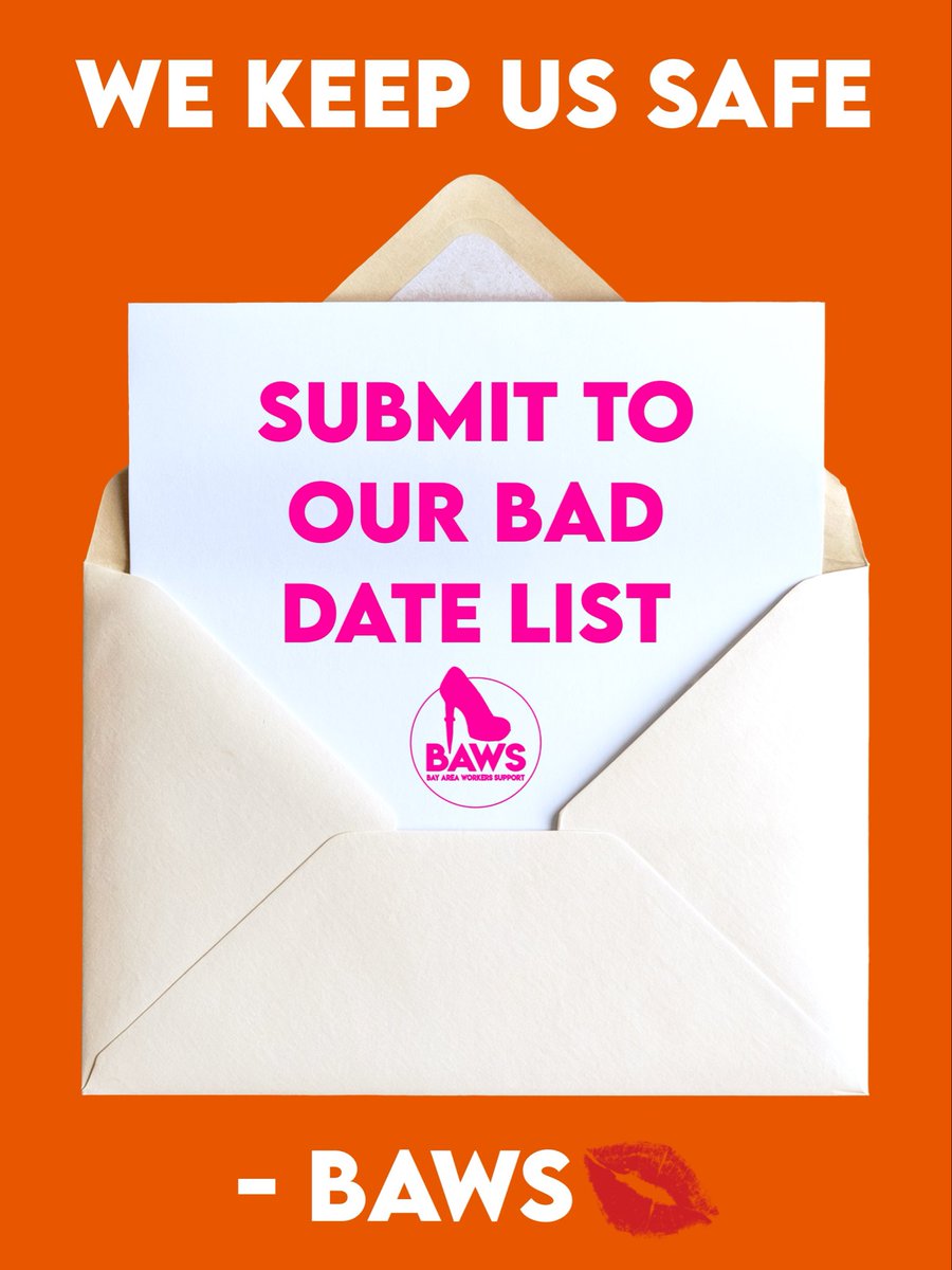BAWSupport's tweet photo. This is a community reminder - our Bad Date List submission form is open. We need more responses!

If you have information about behavior from Bay Area dates, and feel you are able to, head to the BDL page of our website and fill out the form there 📨 https://t.co/VxjA17RzJk