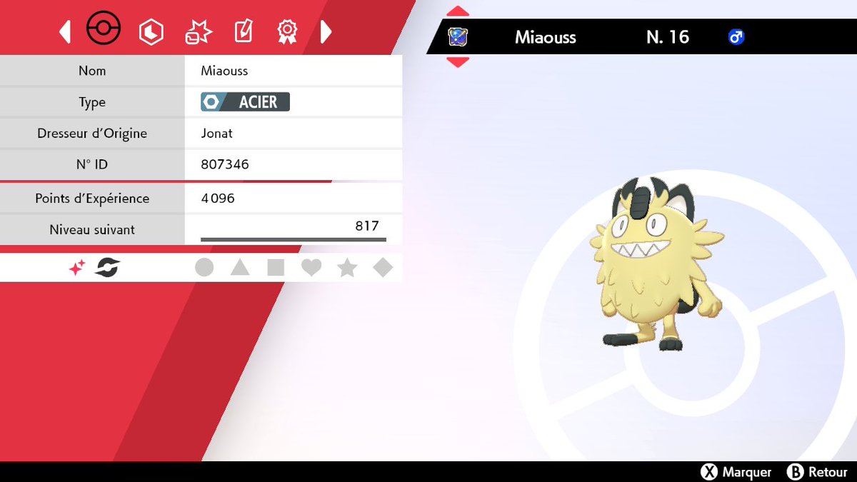 jongamers's tweet photo. Miaouss de galar shiny en random encounter. 1046 rencontres pour le voir briller. Ce fut très assez rapide vu le nombre de miaouss. Ça couleur ressemble vraiment au miaouss basique. #ShinyPokemon @TheHolomovement @PokemonElement https://t.co/CZJidUlhN4