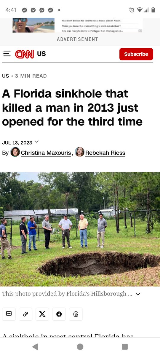 JDunlap1974's tweet photo. Jeffrey Bush was swallowed alive by the 50-foot sinkhole as he slept in his bedroom at the home on Faithway Drive in Florida.

Crews spent hours searching for the then 37-year-old in the rubble of the home but his body was never recovered. https://t.co/0VZUeCAmsf