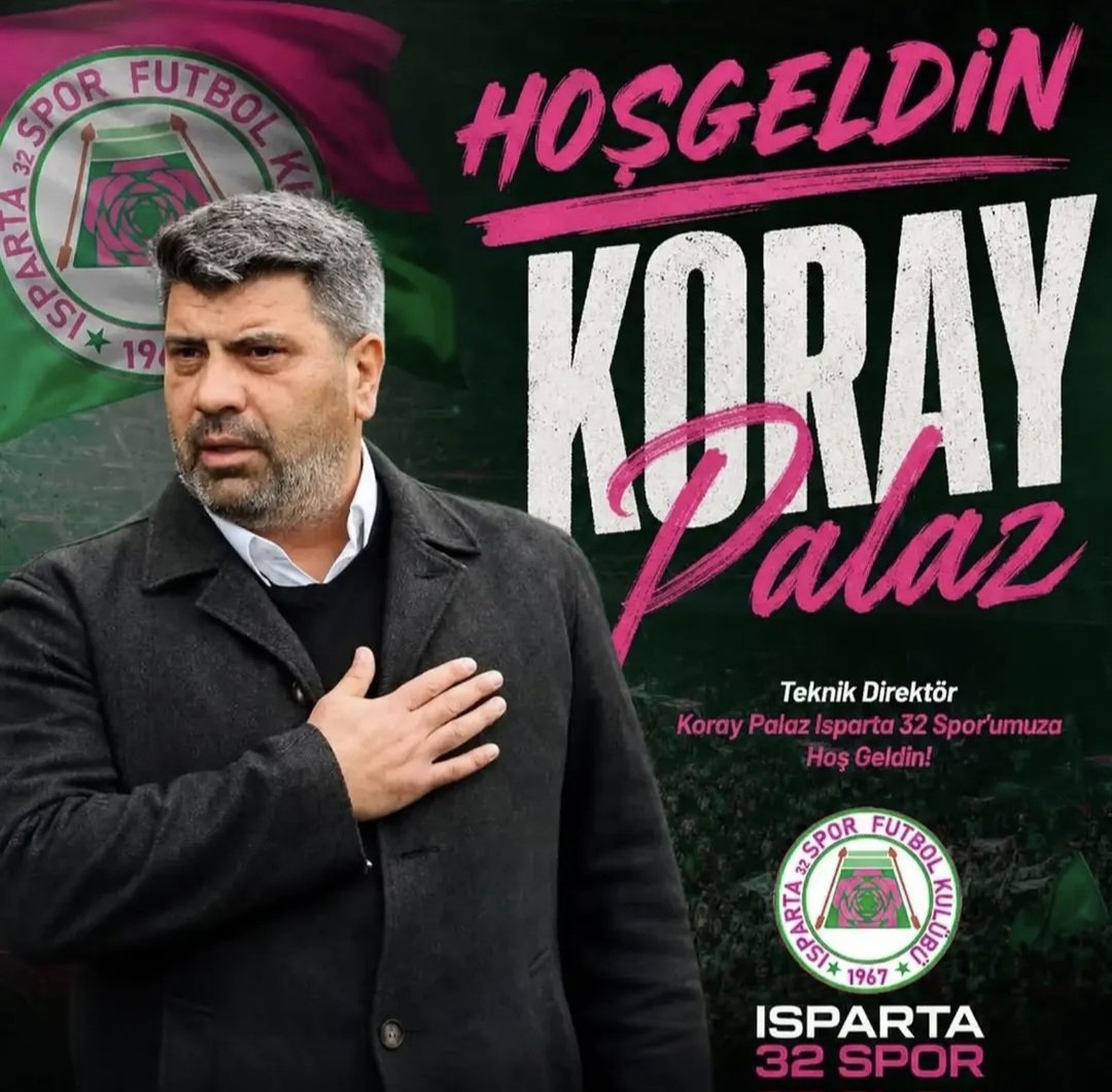 TurkiyeLigler's tweet photo. Isparta 32 Spor'da teknik direktörlük görevine Koray Palaz getirildi.

#Isparta32Spor https://t.co/zoS83c5KZt