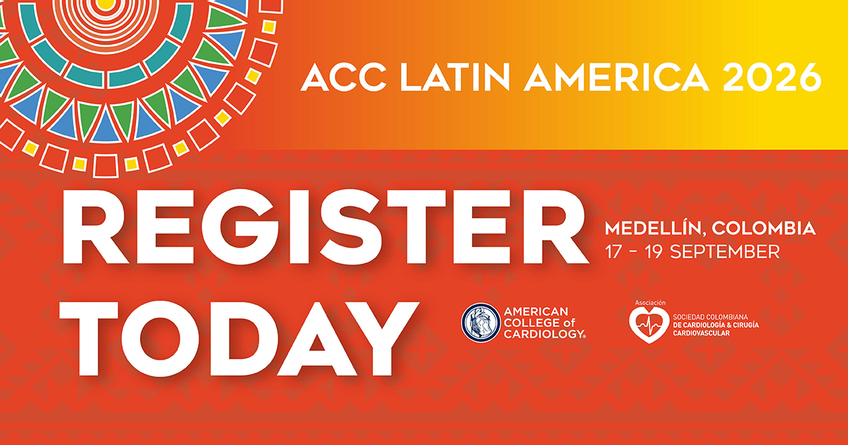 ACCinTouch's tweet photo. 📣 Don’t Miss #ACCLATAM 2026 in Medellín
Join the ACC and @sccccardio in Medellín, Colombia from 17 – 19 Sept. for focused, high-impact education across core cardiovascular specialties. 🫀
Explore the full agenda ➡️ https://t.co/qotVHvPXfJ
#ACCIntl @drtenezacar @IvanRafaelMD https://t.co/OSn01f5Hjm